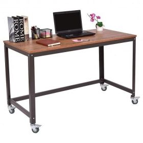 Metal Frame Computer Desk with Wheels