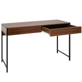 2-Drawer Computer Desk Study Table Home Office Writing Workstation-Brown - Color: Brown