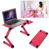 Portable Laptop Desk Notebook Stand Table Tray with Mouse Holder Sofa Bed (red)