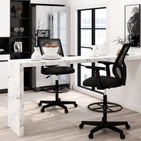 DR Home Office Chair, Comfortable Mid Black Task Chair, C-1702-F-BK