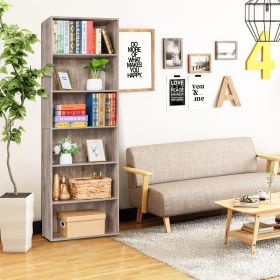 Bookshelf 70 in Height, Bookcase 6 Shelf Free Standing Display Storage Shelves Standard Organization Collection Decor Furniture for Living Room Home O