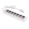JDL-A7 HUB USB Hub 7 Port USB 2.0 Independent Switch Indicator High Speed Ultra Slim Splitter Hub with USB Cable for Desktop Notebook USB Mouse Scanne