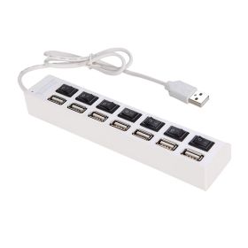 JDL-A7 HUB USB Hub 7 Port USB 2.0 Independent Switch Indicator High Speed Ultra Slim Splitter Hub with USB Cable for Desktop Notebook USB Mouse Scanne