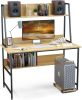 Mecor Computer Desk Writing Study Workstation 47 inches with Upper Shelf/Storage Bookshelf and CPU Stand Modern Design for Home Office Small Spaces (Y