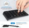 Wireless Number Pads, Numeric Keypad Numpad 27 Keys Portable 2.4 GHz Financial Accounting Number Keyboard with Clean Brush Slim Min Extensions for Mac