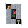 Cube Storage 12-Cube Closet Organizer Storage Shelves Cubes Organizer DIY Closet Cabinet with Doors RT