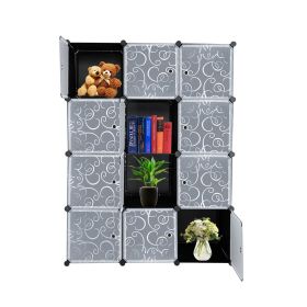 Cube Storage 12-Cube Closet Organizer Storage Shelves Cubes Organizer DIY Closet Cabinet with Doors RT