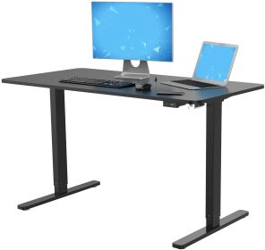 Standing Desk, 48 x 24 inches Computer Desk Electric Height Adjustable Table Home Office Desk with Splice Board and Black Frame
