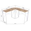 Corner Computer Desk Foldable Writing Study Table Rustic Home Office Workstation Industrial L-Shaped Desk