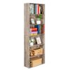 Bookshelf 70 in Height, Bookcase 6 Shelf Free Standing Display Storage Shelves Standard Organization Collection Decor Furniture for Living Room Home O