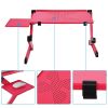 Portable Laptop Desk Notebook Stand Table Tray with Mouse Holder Sofa Bed (red)