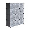 Cube Storage 12-Cube Closet Organizer Storage Shelves Cubes Organizer DIY Closet Cabinet with Doors RT