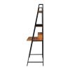 FCH Vintage Color 3-Tier Ladder Computer Desk with Storage Bookshelf, Modern Writting Table for Office and Home RT