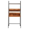 FCH Vintage Color 3-Tier Ladder Computer Desk with Storage Bookshelf, Modern Writting Table for Office and Home RT