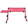 Portable Laptop Desk Notebook Stand Table Tray with Mouse Holder Sofa Bed (red)