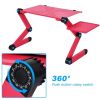 Portable Laptop Desk Notebook Stand Table Tray with Mouse Holder Sofa Bed (red)