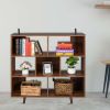 Wood Bookcase,Storage Shelves Stand Bookshelf for Entryway, Hallway, Living Room,Home Office Furniture (Bookcase)