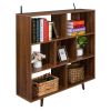 Wood Bookcase,Storage Shelves Stand Bookshelf for Entryway, Hallway, Living Room,Home Office Furniture (Bookcase)