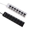 JDL-A7 HUB USB Hub 7 Port USB 2.0 Independent Switch Indicator High Speed Ultra Slim Splitter Hub with USB Cable for Desktop Notebook USB Mouse Scanne