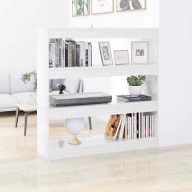 Book Cabinet/Room Divider High Gloss White 39.4"x11.8"x40.6"