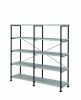 DunaWest 63 Inch Industrial 4 Tier Bookshelf, Particleboard, Metal Frame, Gray, Black