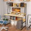 Mecor Computer Desk Writing Study Workstation 47 inches with Upper Shelf/Storage Bookshelf and CPU Stand Modern Design for Home Office Small Spaces (Y