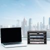 Desk File Sorter Organizer, Document Letter Mail Tray Sorter with 4 Adjustable Shelves Home Office, Black RT