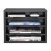 Desk File Sorter Organizer, Document Letter Mail Tray Sorter with 4 Adjustable Shelves Home Office, Black RT