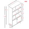 67" Bookcase with Doors, 3-tier Bookshelf, Oak