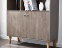 67" Bookcase with Doors, 3-tier Bookshelf, Oak