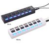 JDL-A7 HUB USB Hub 7 Port USB 2.0 Independent Switch Indicator High Speed Ultra Slim Splitter Hub with USB Cable for Desktop Notebook USB Mouse Scanne