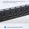 JDL-A7 HUB USB Hub 7 Port USB 2.0 Independent Switch Indicator High Speed Ultra Slim Splitter Hub with USB Cable for Desktop Notebook USB Mouse Scanne