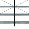 DunaWest 63 Inch Industrial 4 Tier Bookshelf, Particleboard, Metal Frame, Gray, Black