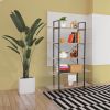 Bookshelf 5 Tiers Open Vintage Rustic Bookcase Storage Organizer, Modern Industrial Style Book Shelf Furniture for Living Room Home or Office, Wood Lo