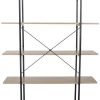 Bookshelf 5 Tiers Open Vintage Rustic Bookcase Storage Organizer, Modern Industrial Style Book Shelf Furniture for Living Room Home or Office, Wood Lo