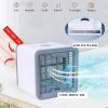 USB Personal Mini Air Cooler, Portable Air Conditioner w/ 3 Speeds, 7-Colors LED Light and Ice Water Tank
