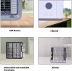 USB Personal Mini Air Cooler, Portable Air Conditioner w/ 3 Speeds, 7-Colors LED Light and Ice Water Tank