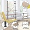 Bookshelf 5 Tiers Open Vintage Rustic Bookcase Storage Organizer, Modern Industrial Style Book Shelf Furniture for Living Room Home or Office, Wood Lo