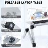 Adjustable Laptop Stand Laptop Desk with 2 CPU Cooling USB Fans for Bed Aluminum Lap Workstation Desk with Mouse Pad, Foldable Cook Book Stand Noteboo
