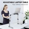 Adjustable Laptop Stand Laptop Desk with 2 CPU Cooling USB Fans for Bed Aluminum Lap Workstation Desk with Mouse Pad, Foldable Cook Book Stand Noteboo
