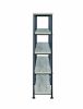 DunaWest 63 Inch Industrial 4 Tier Bookshelf, Particleboard, Metal Frame, Gray, Black