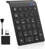 Wireless Number Pads, Numeric Keypad Numpad 27 Keys Portable 2.4 GHz Financial Accounting Number Keyboard with Clean Brush Slim Min Extensions for Mac