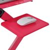 Portable Laptop Desk Notebook Stand Table Tray with Mouse Holder Sofa Bed (red)