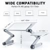 Adjustable Laptop Stand Laptop Desk with 2 CPU Cooling USB Fans for Bed Aluminum Lap Workstation Desk with Mouse Pad, Foldable Cook Book Stand Noteboo