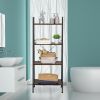 Ladder Shelf, 4 Tier Industrial Leaning Bookshelf, Metal Bookshelves Standing for Room, Office, Living Room, Bedroom, Farmhouse Rustic Tall Bookcase O
