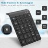 Wireless Number Pads, Numeric Keypad Numpad 27 Keys Portable 2.4 GHz Financial Accounting Number Keyboard with Clean Brush Slim Min Extensions for Mac