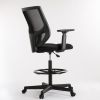DR Home Office Chair, Comfortable Mid Black Task Chair, C-1702-F-BK