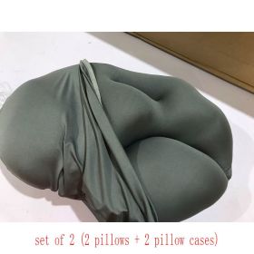 Healthy Lunch Break Office Memory Pillow (Color: Grey, Style: Set of 2)