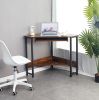 Triangle Computer Desk,Corner Desk With Smooth Keyboard Tray& Storage Shelves ,Compact Home Office,Small Desk With Sturdy Steel Frame As Workstation F