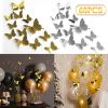 60PCS 3D Butterfly Wall Stickers Mirror Butterfly Wall Decals Set Removable
